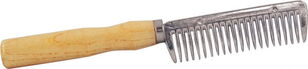York metal comb with a wooden handle